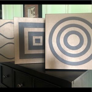 Geometric wall art - leatherette
